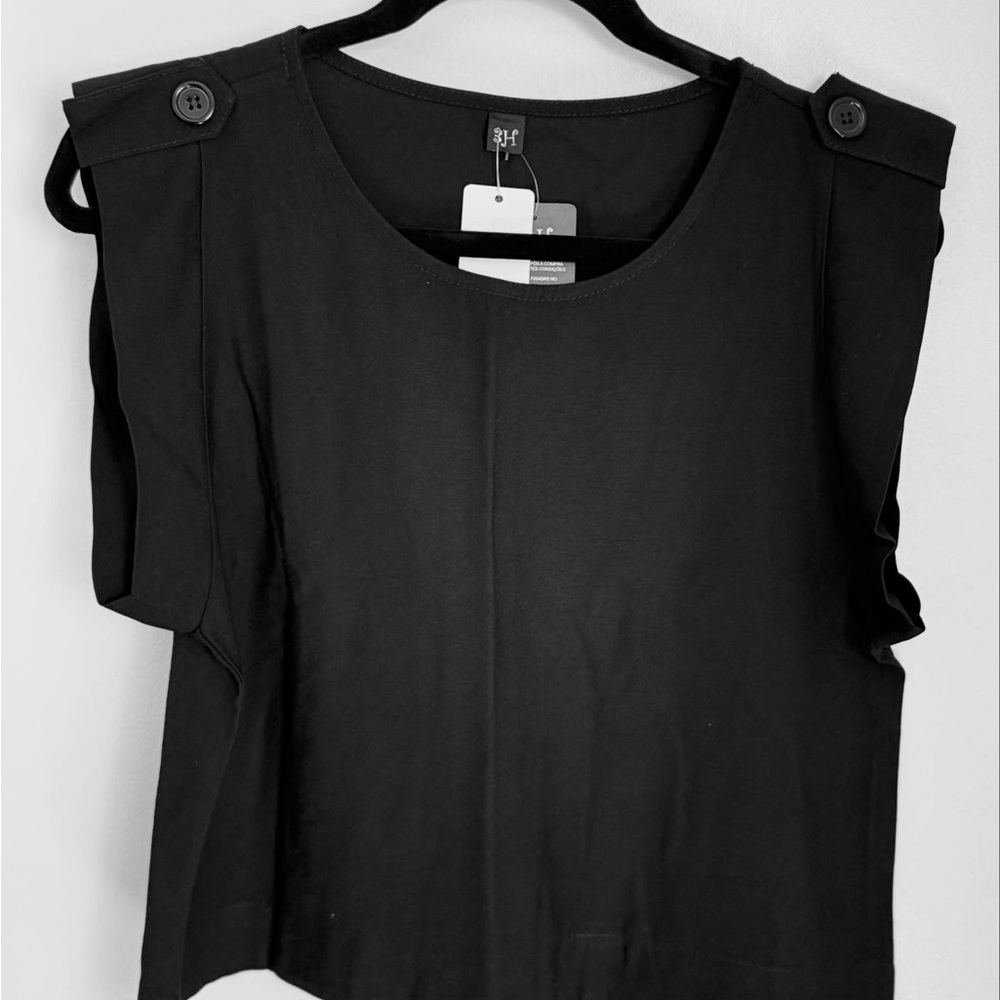 Black Asymmetrical Boxy Blouse Brazilian